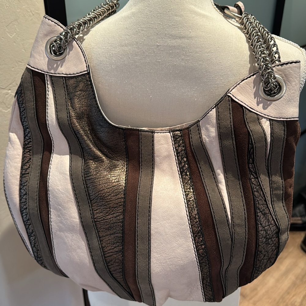 Fossil Hobo Bag in Brown, Gray, and Cream - Picture 2 of 10